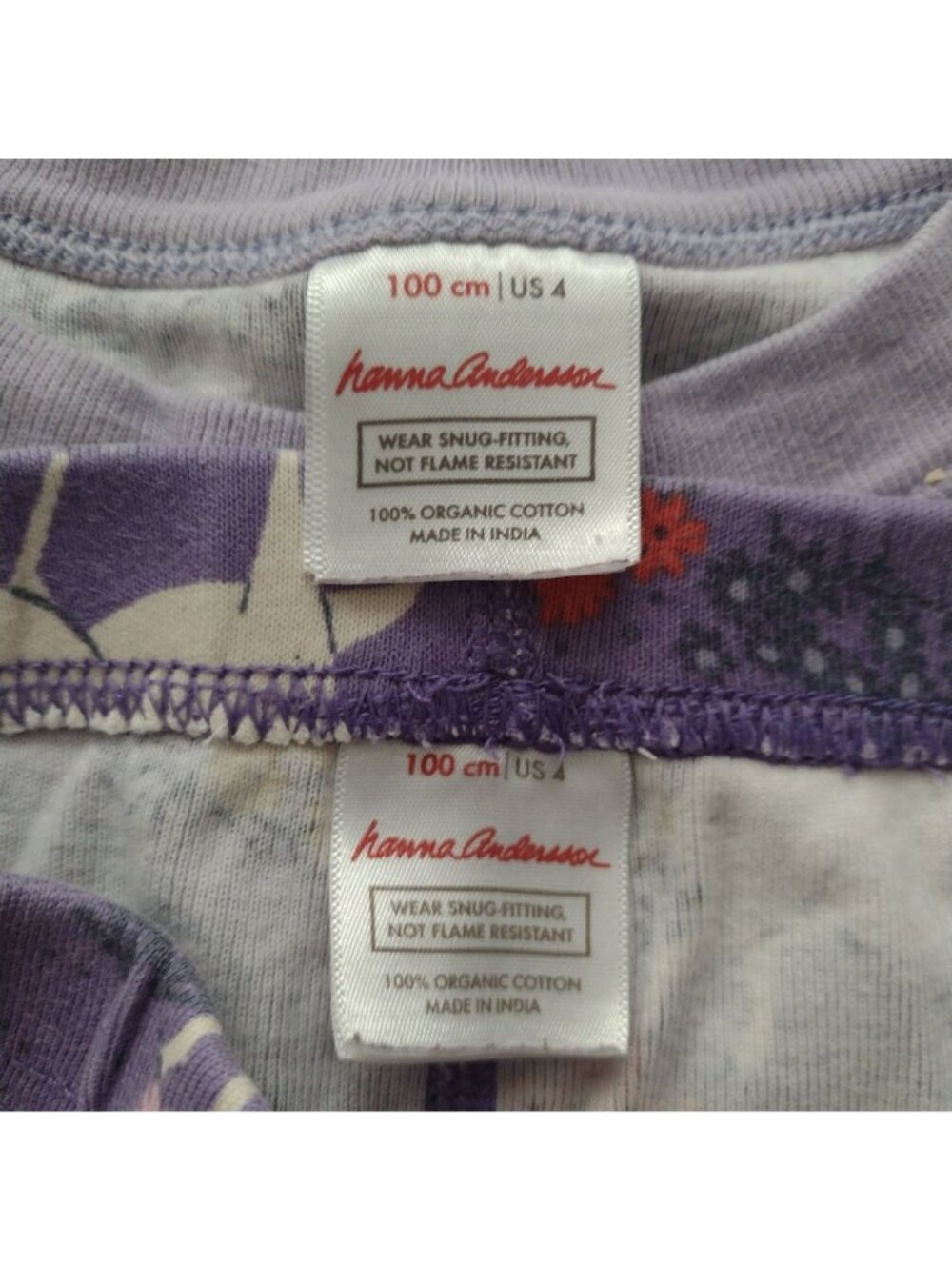 Hanna Andersson Kids Pajamas 4 Purple Unicorn Print Cotton Girls Long Johns - Picture 2 of 7
